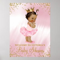 Ethnic Princess Tutu Baby Shower Welcome Sign