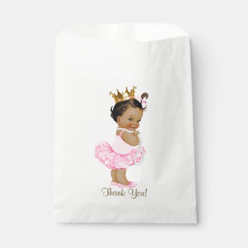Ethnic Princess Tutu Ballerina Pearls Baby Shower Favor Bag