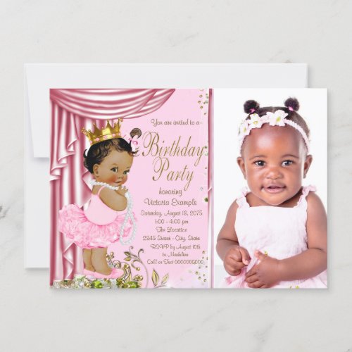 Ethnic Princess Tutu Pearl Birthday Party Invitation