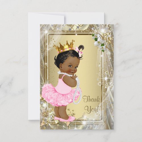 Ethnic Princess Tutu Pearls Baby Shower Thank You