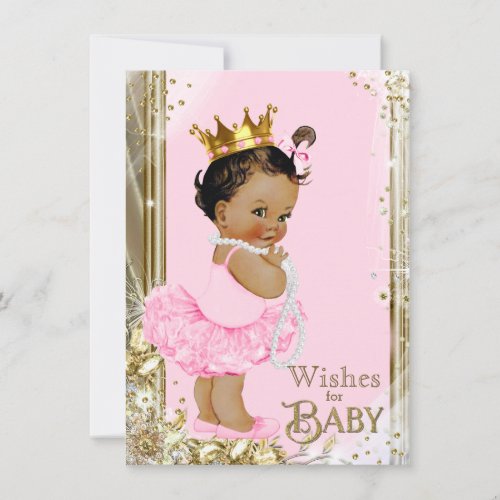 Ethnic Princess Tutu Pearls Wishes for Baby Advice Card