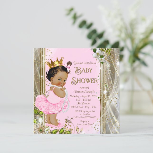 Invitation Greek Goddess Baby Shower Theme Ethnic Princess Tutu