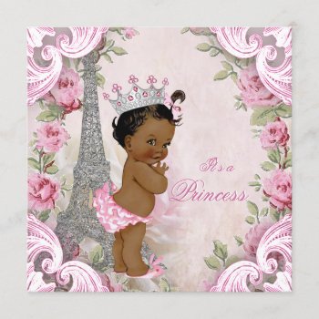 Ethnic Princess Vintage Paris Floral Baby Shower Invitation by The_Vintage_Boutique at Zazzle