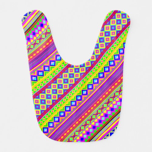 Ethnic Psychedelic Texture Pattern Baby Bib