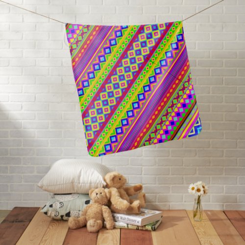 Ethnic Psychedelic Texture Pattern Baby Blanket