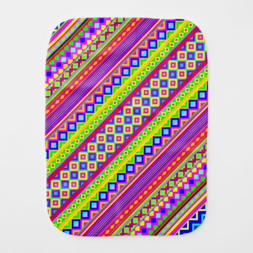 Ethnic Psychedelic Texture Pattern Baby Burp Cloth