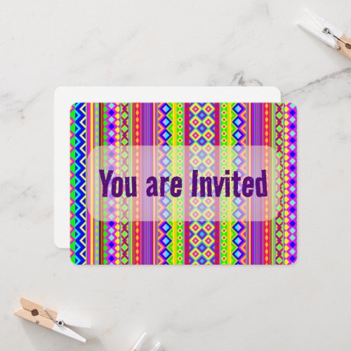 Ethnic Psychedelic Texture Pattern Invitation