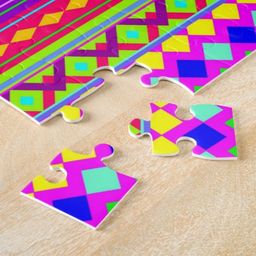 Ethnic Psychedelic Texture Pattern Jigsaw Puzzle