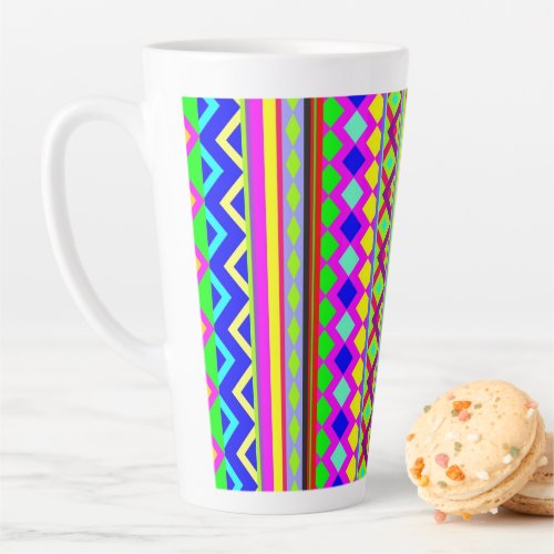 Ethnic Psychedelic Texture Pattern Latte Mug