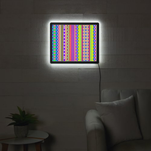Ethnic Psychedelic Texture Pattern LED Sign