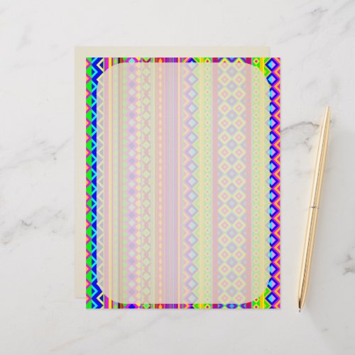 Ethnic Psychedelic Texture Pattern Letterhead