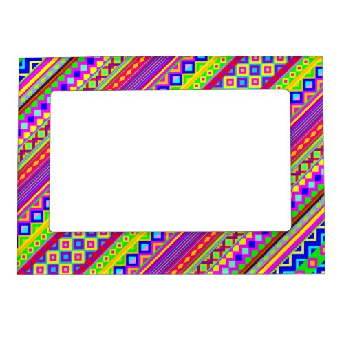 Ethnic Psychedelic Texture Pattern Magnetic Frame