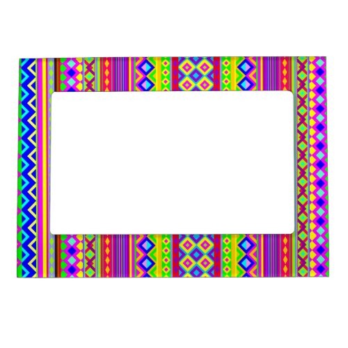 Ethnic Psychedelic Texture Pattern Magnetic Frame