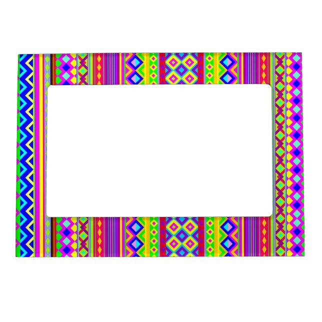 Ethnic Psychedelic Texture Pattern Magnetic Frame (Front)