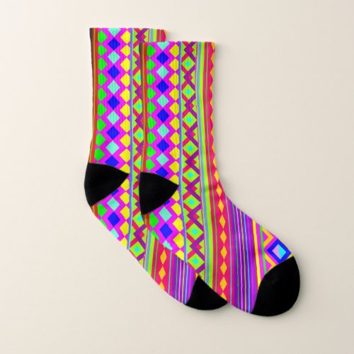 Ethnic Psychedelic Texture Pattern Socks