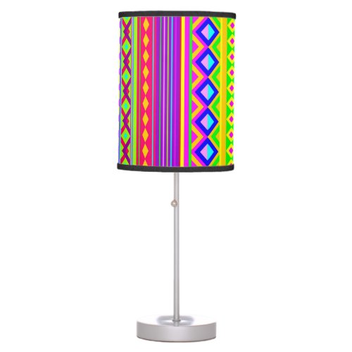 Ethnic Psychedelic Texture Pattern Table Lamp