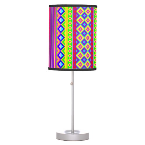 Ethnic Psychedelic Texture Pattern Table Lamp