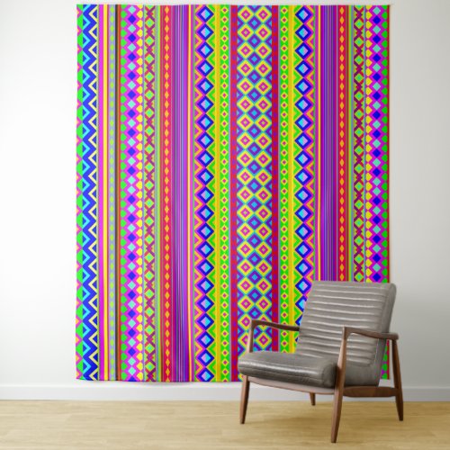 Ethnic Psychedelic Texture Pattern Tapestry