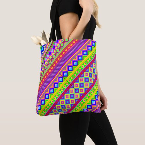 Ethnic Psychedelic Texture Pattern Tote Bag
