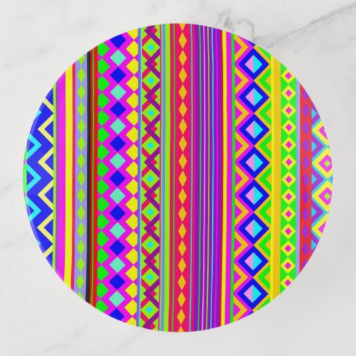 Ethnic Psychedelic Texture Pattern Trinket Tray