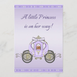 Ethnic Purple Princess Coach Girls Baby Shower Invitation