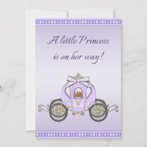 Ethnic Purple Princess Coach Girls Baby Shower Invitation