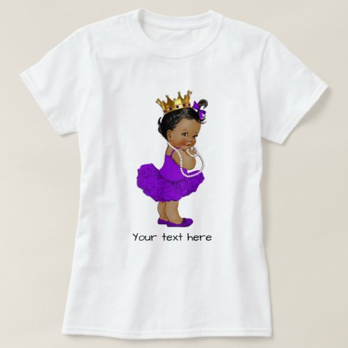 Ethnic Purple Tutu Ballerina Baby Princess Pearls T_Shirt