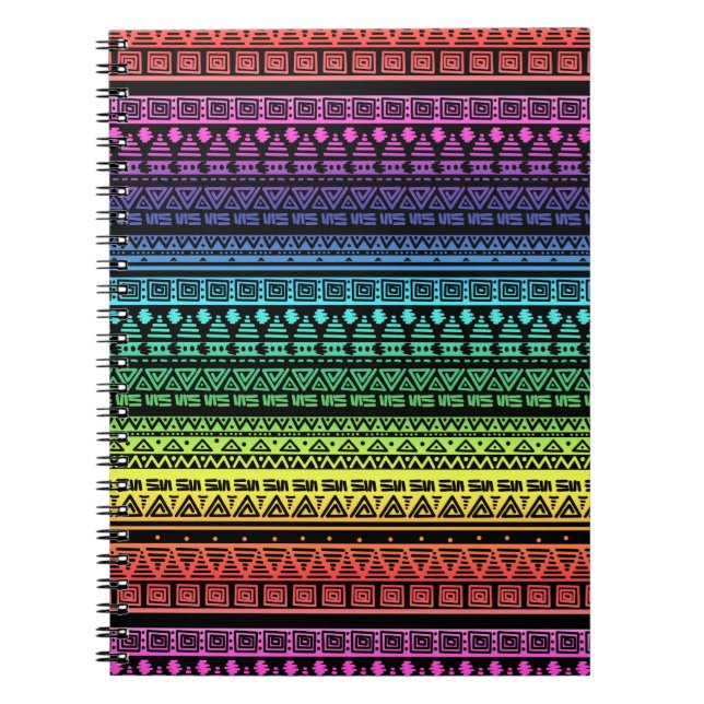 Ethnic, rainbow ornament notebook (Front)