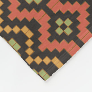 Ethnic Red Black Green Tribal Egyptian Fleece Blanket