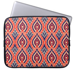 Ethnic red-gold color Indian flower pattern Laptop Sleeve