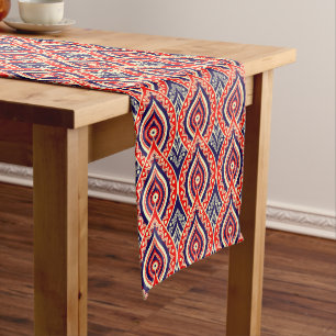 Ethnic red-gold color Indian flower pattern Long Table Runner