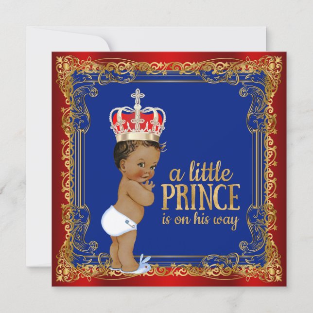Ethnic Royal Prince Baby Shower Invitation (Front)