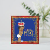 Ethnic Royal Prince Baby Shower Invitation (Standing Front)