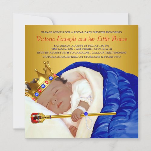 Ethnic Royal Prince Baby Shower Invitation