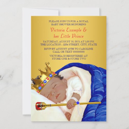 Ethnic Royal Prince Baby Shower Invitation