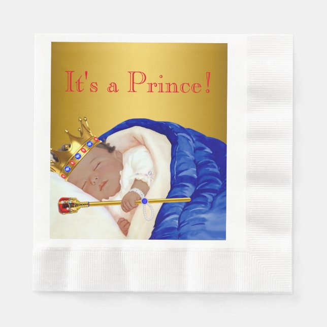 Ethnic Royal Prince Baby Shower Paper Napkins (Front)