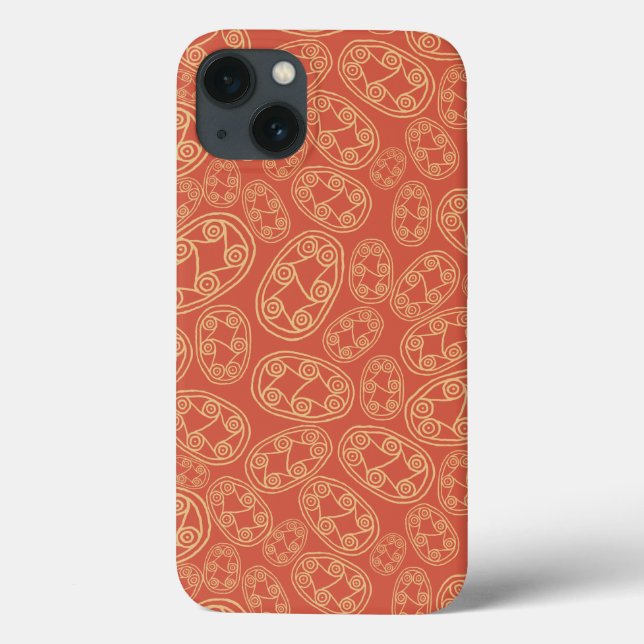 Ethnic Rusty Red Egyptian Tribal Shields Cream Case-Mate iPhone Case (Back)