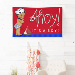 Ethnic Sailor Baby Nautical Baby Shower Banner | Zazzle