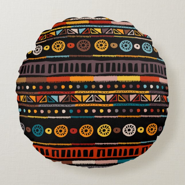 Ethnic seamless in native style. pattern with Amer Round Pillow (Front)