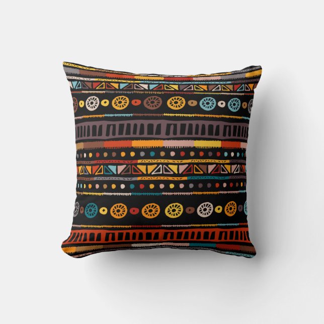 Ethnic seamless in native style. pattern with Amer Throw Pillow (Front)