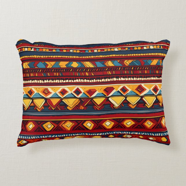Ethnic seamless pattern accent pillow (Front)