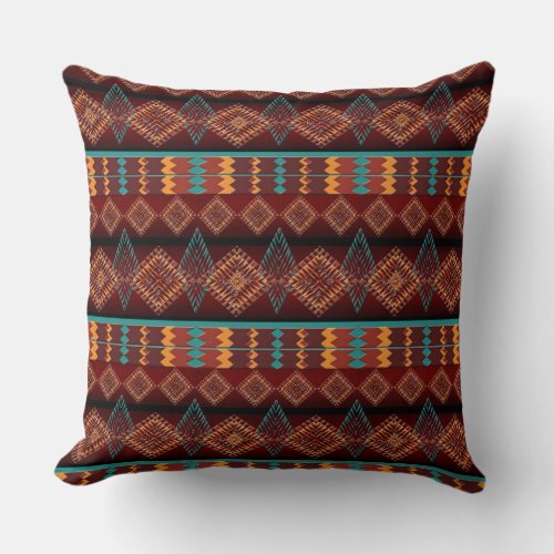ethnic seamless pattern throw pillow