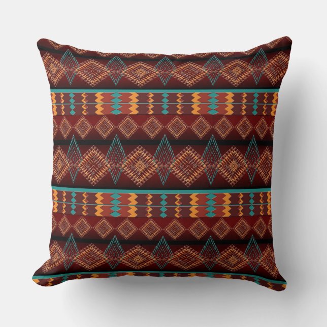 ethnic seamless pattern throw pillow (Front)
