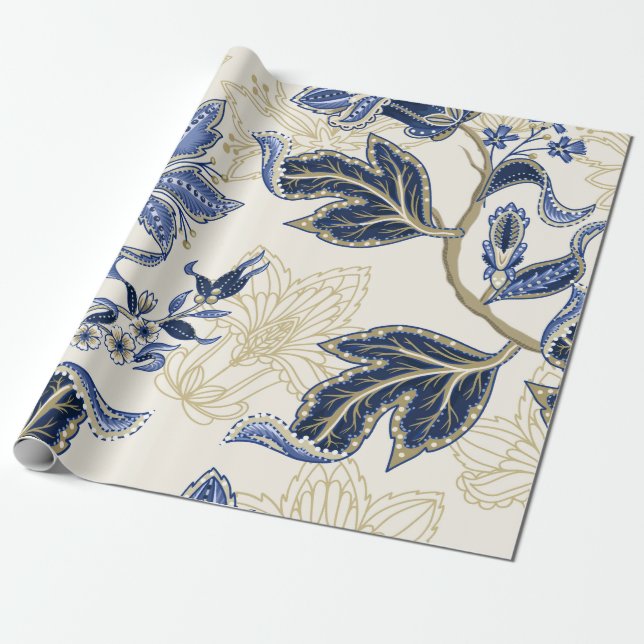 Ethnic seamless pattern with Indian ornament. Vint Wrapping Paper (Unrolled)