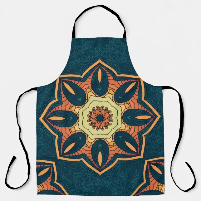 Ethnic seamless pattern with mandala. illustration apron (Front)