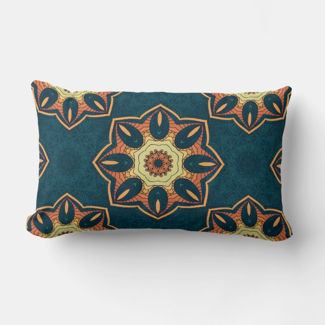Ethnic seamless pattern with mandala. illustration lumbar pillow (Front)