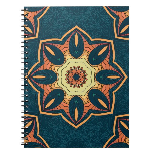 Ethnic seamless pattern with mandala. illustration notebook (Front)