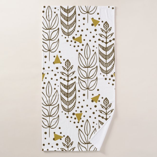 Ethnic seamless pattern with stylish trees. Endles Bath Towel (Bath Towel)