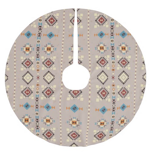 Ethnic seamless tribal pattern brushed polyester tree skirt