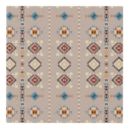 Ethnic seamless tribal pattern faux canvas print
